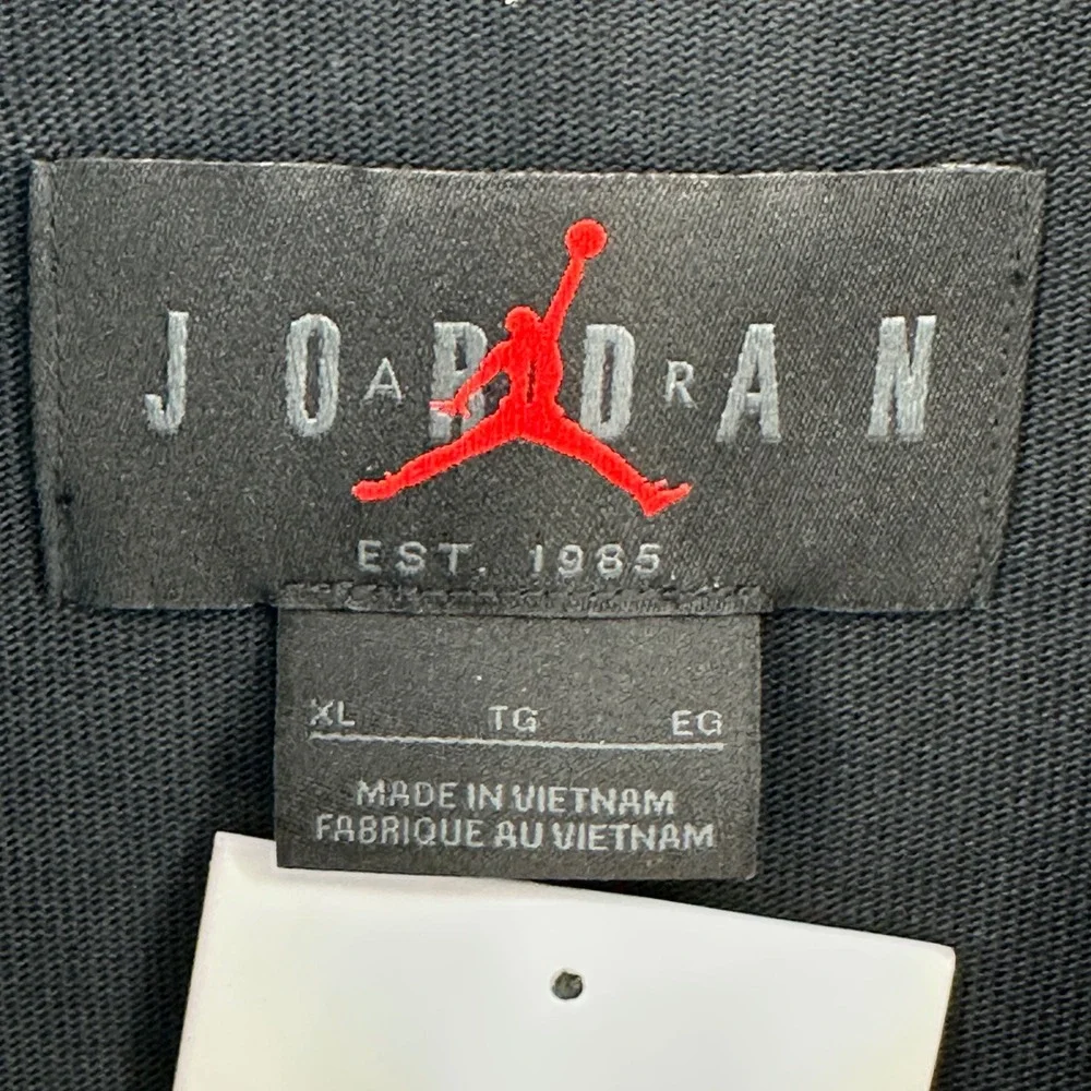 Jordan Flight School Rugby Shirt Mens XL Black Multi-Logo Long Sleeve HF9323-010
